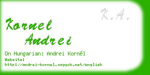 kornel andrei business card